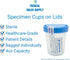 Sterile Specimen Cups with Lids: 4oz Transparent Urine Collection Cup with Leak-Resistant Screw-On Lids - 3-inch Sample Jars - Designed for Secure Collection of Pee, Stool, and Semen Samples - 3 Pack