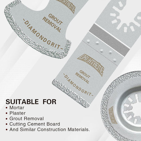Diamond Oscillating Tool Blade Set, Multi Tool Mortar Cutting Saw Blades for Grout Removal, 4-Pack