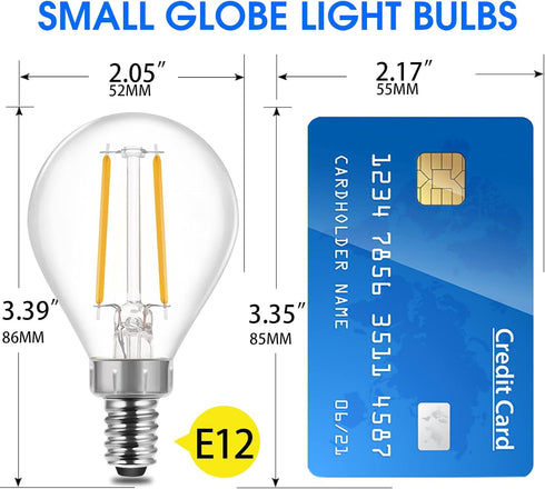 E12 Dimmable G16.5 Bulb 60 500 Bulb 2700K Bulb 6Pack Energetic LED Light Watt Lumens Candelabra for Chandeliers