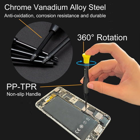 18PCS Mini Precision Screwdriver Set with Case, Magnetic Small Flathead Phillips Pentalobe Torx Kit for Repairing