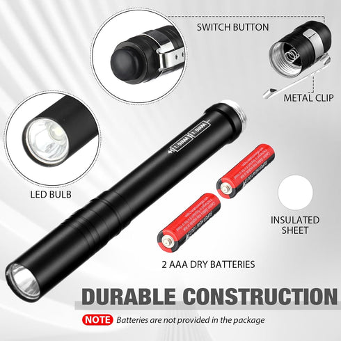 36 Pack Rossesay Mini Pen Flashlights Bulk Gifts LED Pen Lights Aluminum Pocket Flashlights with Clips Small Handheld