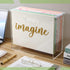 Hanging File Organizer Box - Acrylic File Folder Organizer for Letter Size Folders with Handles, Clear Desk Hanging