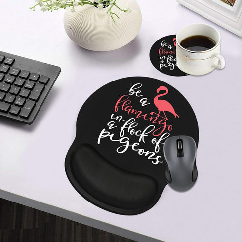 Ergonomic Mouse Pad with Wrist Support & Coasters Set, Cute Large Non-Slip PU Base for Laptop Home Office,