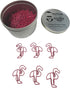 Flamingo Shaped Paper Clips, 100 Count, Great for Collectors or Office Gift, Comes in Round Tin