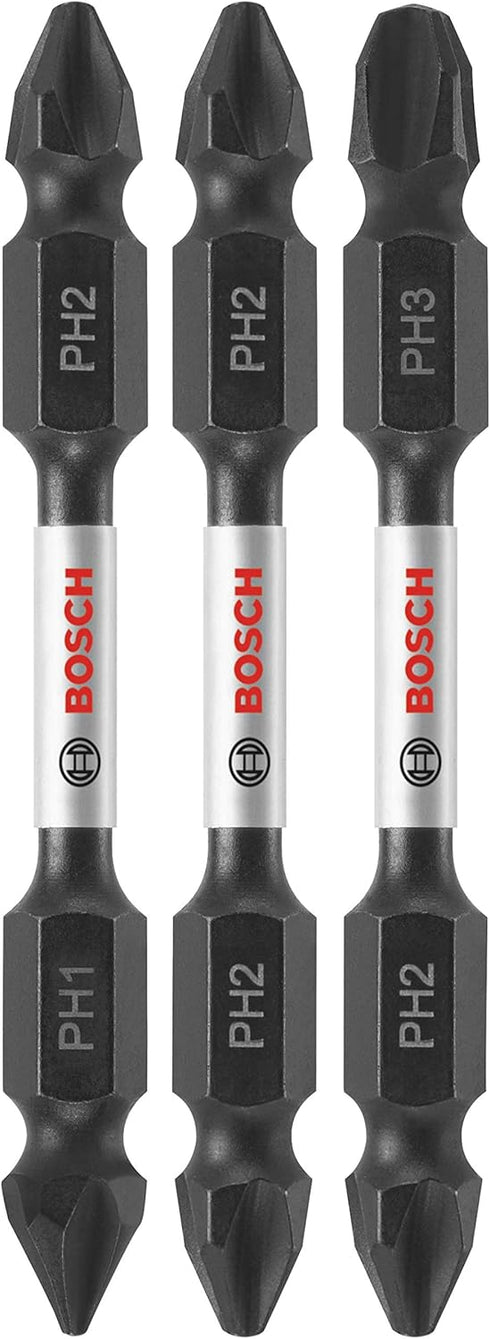 BOSCH ITDEPHV2503 3-Piece Impact Tough Double-Ended Screwdriving Bit Assorted Set, 2-1/2 In.