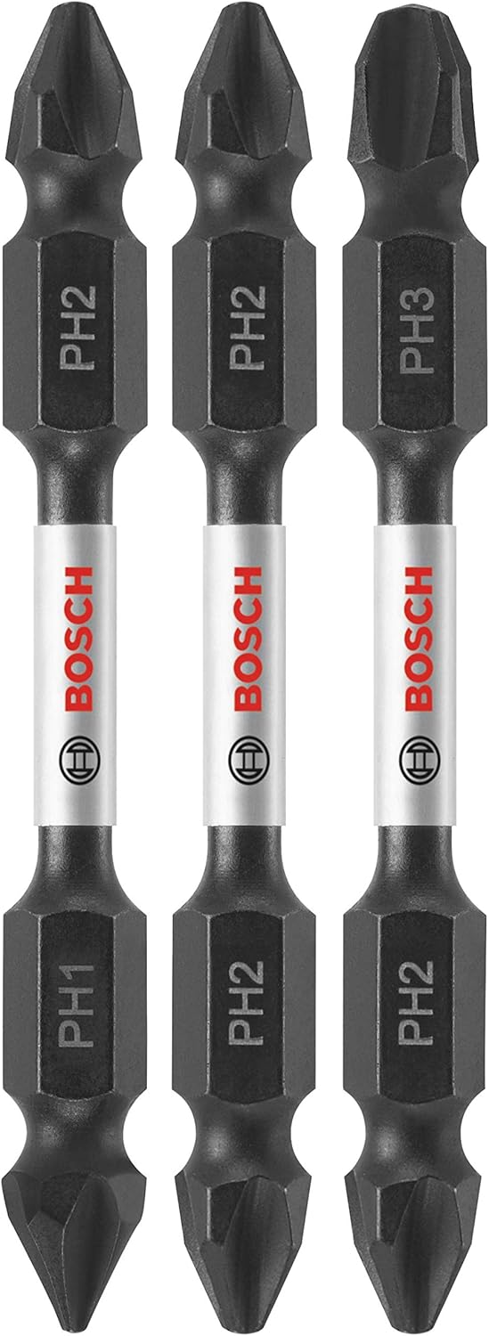 BOSCH ITDEPHV2503 3-Piece Impact Tough Double-Ended Screwdriving Bit Assorted Set, 2-1/2 In.