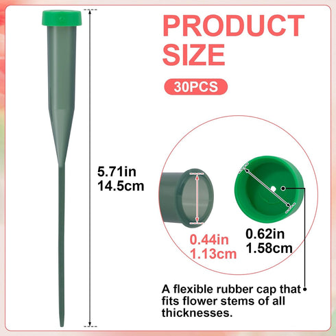 30Pcs 5.71 Inch Flower Water Tube, Plastic Floral Tubes for Fresh Flower Stem, Single Floral Vials with Caps Arranging
