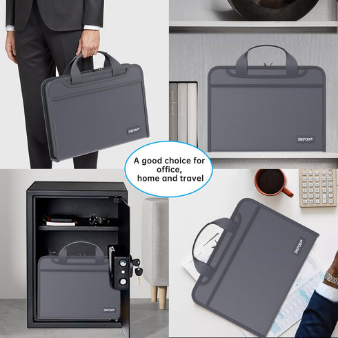 ENGPOW Accordion File Organizer, Fireproof Expanding File Folder with 13 Pockets, Document Organizer Bag with Handle &