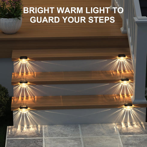 12 Pack Melunar Solar Deck Lights Outdoor, Solar Step Lights Waterproof for Outside, Yard, Patio, Garden, Pool