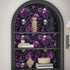 17.5" 393.7", Black Purple Wallpaper Peel and Stick, Dark Floral Skull Contact Paper x Vintage Rose Gothic Flowers Wall