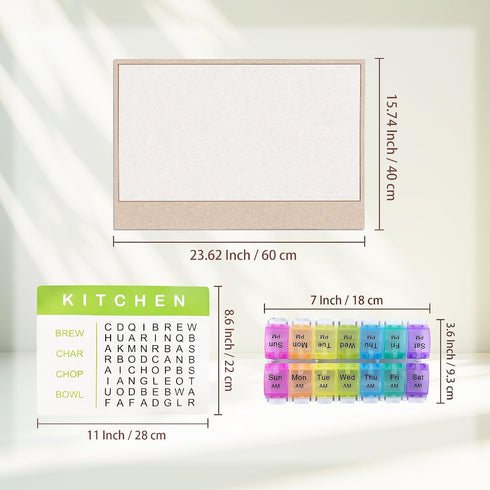 SwiftServ 3-Piece Set Thoughtful Gift for Seniors, Daily Support with Felt Board, Word Search Cards, and Pill