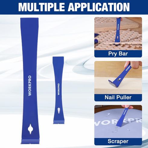 Set, 5-1/2" 12" 5" Setter, 3-IN-1 WORKPRO Pry Bar and Nail Punch Mini Pry Bar, Prybar, Nail Utility Claw Bar