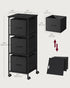 VASAGLE File Cabinet, 3 Drawers, Printer Stand, Cube Storage Shelf for A4, Letter-Size Files, Ebony Black & Ink Black
