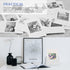 KEYPOWER Business Card Holder Stand for Office - Professional Display with White Crystal Accessories (White)