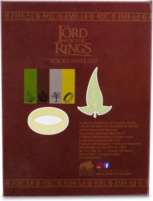 The Lord of The Rings Gondor and Elven Text Sticky Note and Tab Box Set | Notepad Stationery Paper, School and Office Supplies