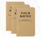 Field Notes Original Kraft 3-Pack, Mixed Paper Memo Books (1 Graph/Grid, 1 Ruled/Lined, 1 Plain/Blank)