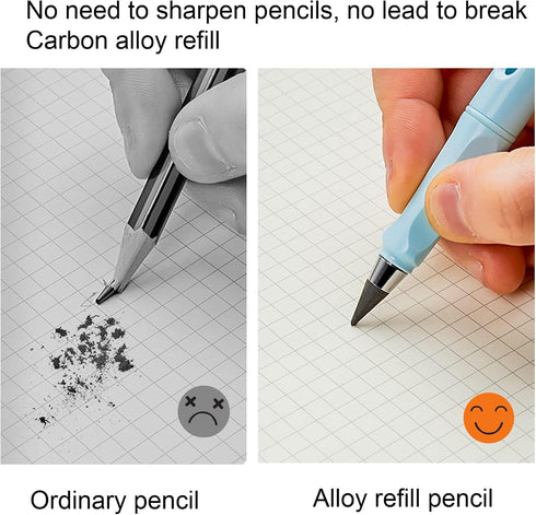 Everlasting Pencils,Inkless Pencil Set(8Pcs Everlasting Pencils with Eraser+8 Pcs Replaceable Nibs) by BFANGZ