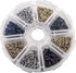 newlng 1600pcs Small Tiny Nails - Wooden Screws Compact Antique DIY Decorative Box Accessories in Gold, Silver, Bronze