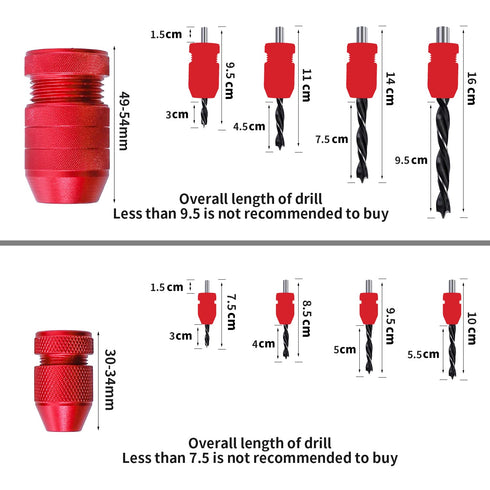 Ruitool Drill Depth Stop for Drill Bits, Adjustable Drill Stop Collar Set for Woodworking Tools, 2 Pcs