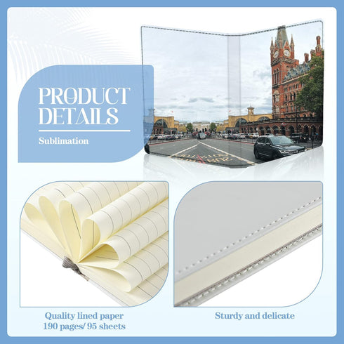 Zonon Sublimation Journal Blank Notebooks A6, 190 Pages Thick Faux Leather Notebooks for Office Supplies, White