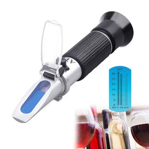Brix Refractometer with ATC - Tiaoyeer Digital Handheld for Beer Wine Brewing, Dual Scale-Specific Gravity & Brix