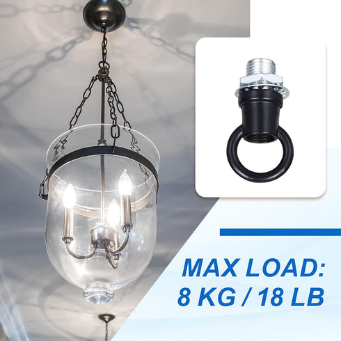 PATIKIL 18Lb 4 Set M10 1 1.1 Inch) Load Lamp Female Loop Holder, Lifting Eye Fine Thread Nut Hook Ring Shape Structural