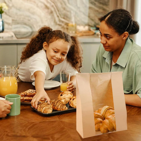 Crpzszshtp 50% 25 Bread Bags -Sourdough Bread Bag for Homemade Bread with Window, Thicker Large Bakery Bags for Storage