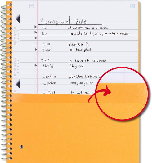 Five Star Spiral Notebook + Study App, 3 Subject, Wide Ruled, 150 Sheets, 10-1/2" x 8" Tidewater Blue (73184)
