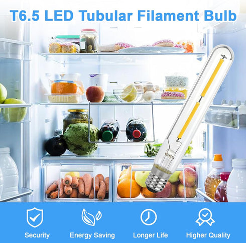 RUB0B0SHOP (4 Pack) T6.5 4W Bulbs Bulb 120V4WE17 LED Tube Light for Exit Sign Light, Refrigerator, Freezer Light Base