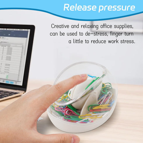 Paper Clip Holder with 100pcs Clips, Magnetic Dispenser Stand for Desk, Unique Non-slip Design