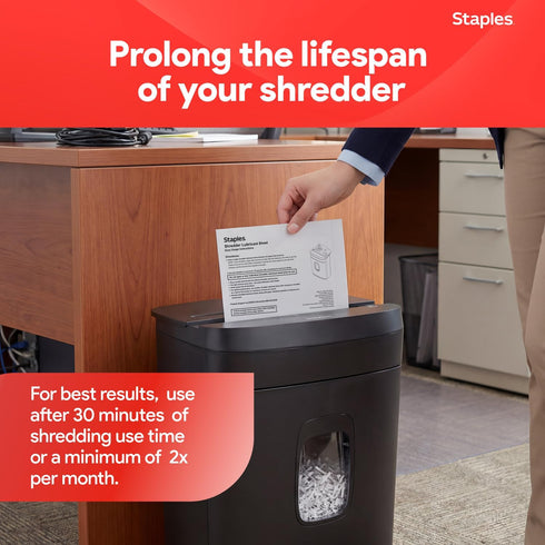 STAPLES Pack 24 Shredder Lubricant Lubricating Sheets, Reduces Friction & Noise, Keeps Blades Sharp