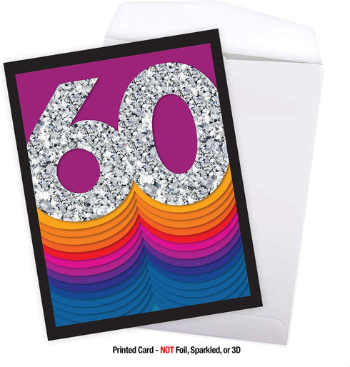The Best Card Company - Big 60th Milestone Anniversary Notecard, 8.5 x 11, 60 Years of Marriage (J6110DMAG)