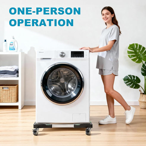 4 Nefish Furniture Dolly Adjustable Mini Fridge Stand with Wheels Washing Machine Stand Mobile Roller with Locking