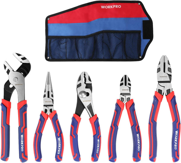 WORKPRO Pliers Set, Premium Cr-V Construction, Includes 6 Inch Slip Joint, Long