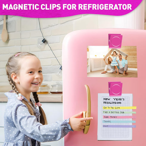 Grtard 6Pack Heavy Duty Refrigerator Magnet Clips, 2.2 Inch Super Strong Magnetic Clips for Fridge, Office, Classroom