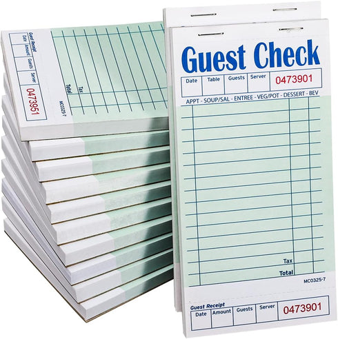 Batrical Guest Checks Server Note Pads 600 Sheets Waitress Notepad for Restaurants (12