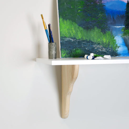 WADDELL Pine Corbel, 5" Height x 3" Depth x 3/4" Thick, Decorative for Countertops & Shelves