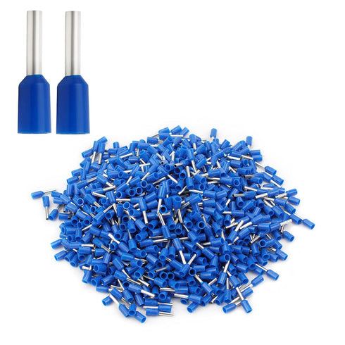 XHF 500 PCS AWG 12/4.0mm² Insulated Copper Crimp Connectors, Crimp Pin Cord End Terminals (Blue)