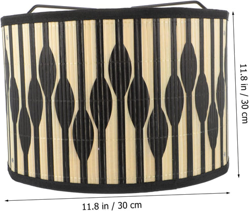 LABRIMP Geometric Pattern Bamboo Lampshade Replacement Stylish Light Cover for Home Unique Lamp Accessory for Warm