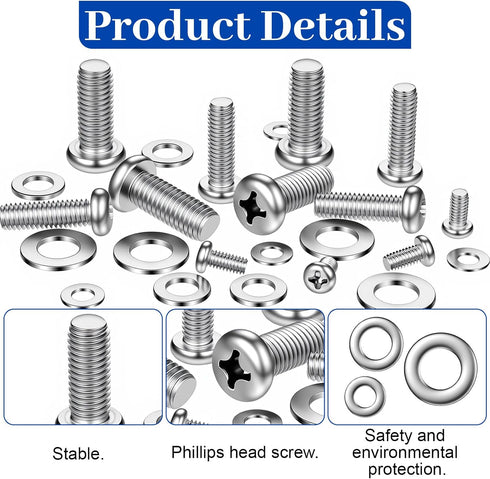 Yuomeaz 24Pcs (M4 M6 M8) Universal TV Mounting Screws Kit, Stainless Steel Monitor Mounting Screws, Monitor Stand Screw