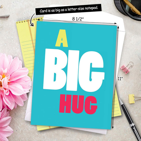 NobleWorks - 1 Large Blank Greeting Card (8.5 x 11 Inch), All Occasion Notecard with Envelope, Big Bold Letters