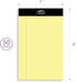 Yellow Legal Notepads 5x8, Pack of 6 - Perforated Narrow Ruled Writing Pad - Premium Thick Paper, No Ink Bleeding - 50