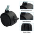 MangoOrder 4-Pack 360-Degree Swivel Caster Wheels with Threaded Stem and Brake, Floor-Protecting Nylon Rolling Wheels