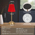 baishezhuan 12 Inch Red Table Lamps , Small Gold Table Lamp for Girl's Bedroom Cute Coquette Table Lamp with Fabric