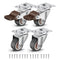 Nefish 4 Pack 1" Small Caster Wheels for Furniture - Low Profile Soft Rubber Casters Swivel Plate Castors Rolling