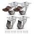 Nefish 4 Pack 1" Small Caster Wheels for Furniture - Low Profile Soft Rubber Casters Swivel Plate Castors Rolling