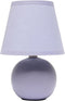 Simple Designs LT1196-PRP-2PK 8.66" 2-Pack Chic Little Globe Ceramic Table Lamp Set