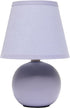 Simple Designs LT1196-PRP-2PK 8.66" 2-Pack Chic Little Globe Ceramic Table Lamp Set