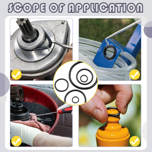 Swpeet 834Pcs O-Ring Washer Assortment Kit, SAE and Metric, Nitrile Rubber for Plumbing and Automotive