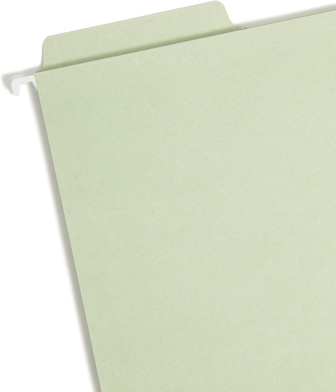 Smead FasTab Hanging Fastener File Folder, 1/3-Cut Built-in Tab, Letter Size, Moss, 18 per Box (65120)